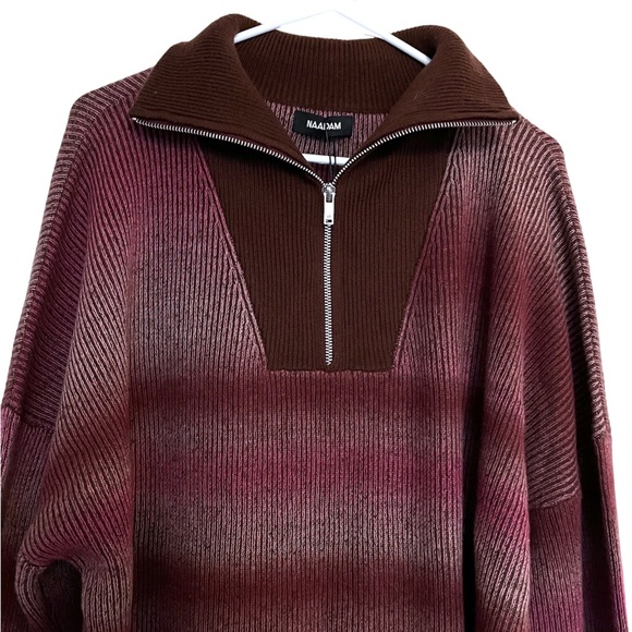 Naadam Merino Cashmere Space Dye Quarter Zip Sweater - Picture 10 of 12